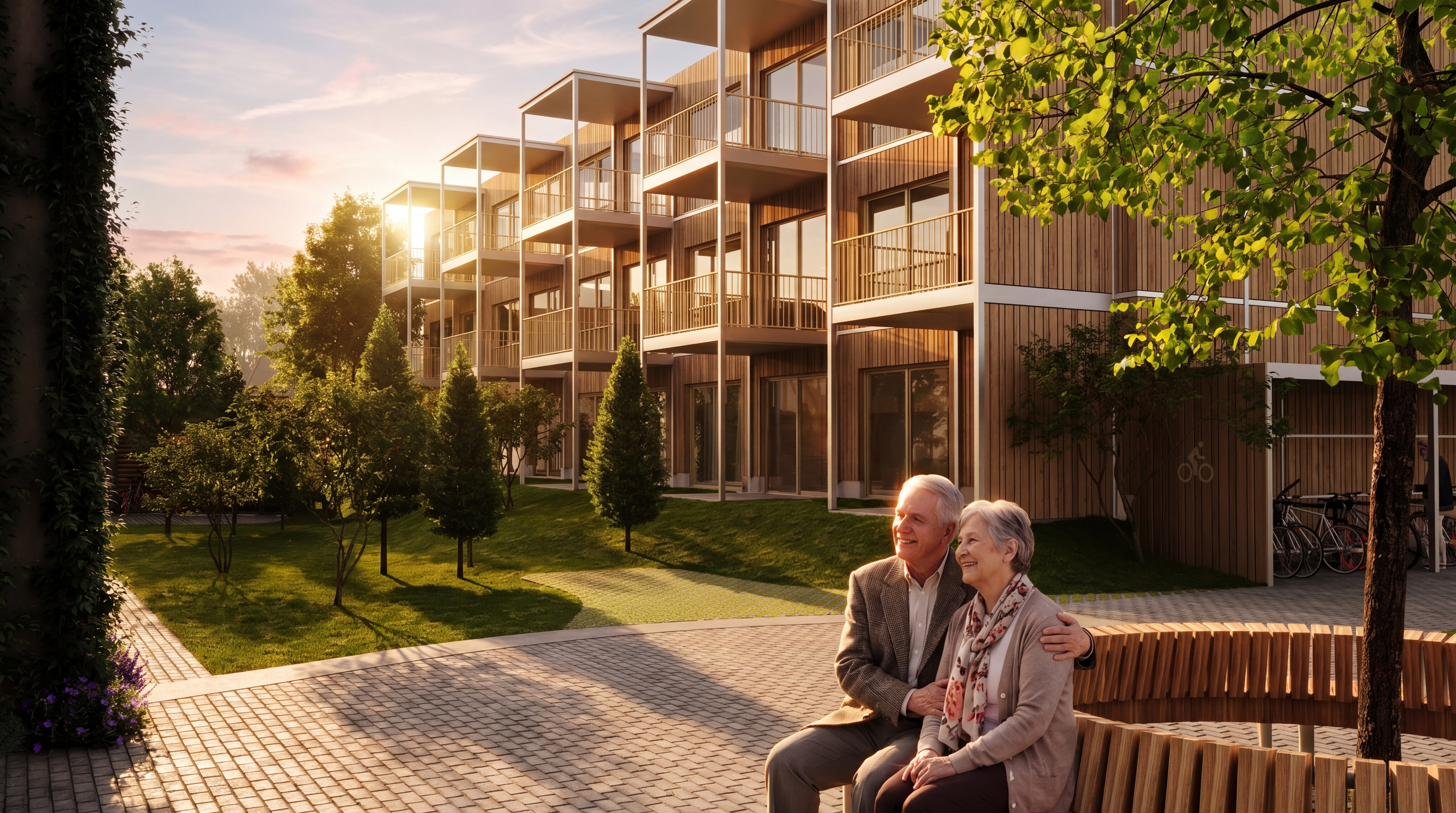 Senior living courtyard