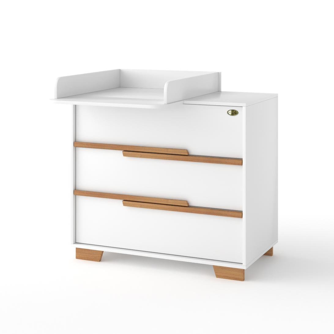 White dresser with changing top